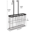 Home use Hanging display wire metal black storage board book holder rack